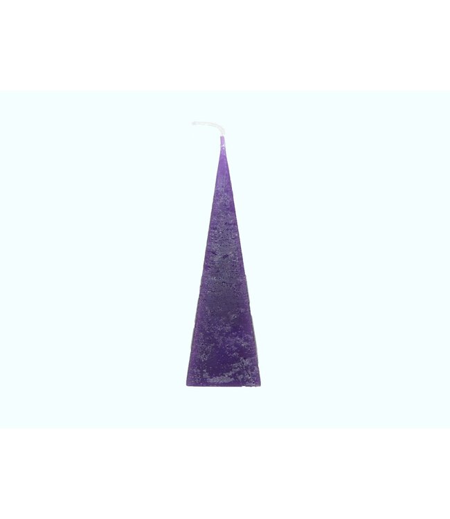 Piramide Kaars Paars Rustique 6x6x23 cm