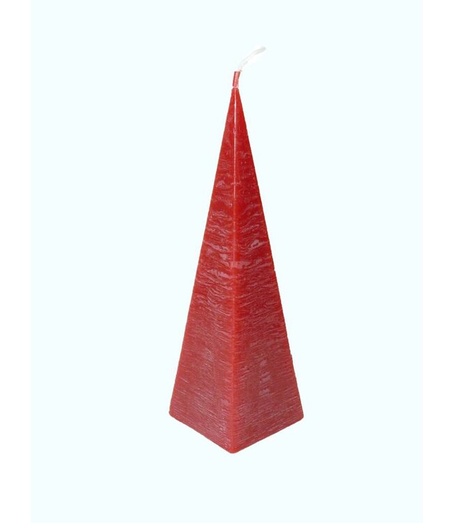 Piramide Kaars Rood Rustique 6x6x23 cm