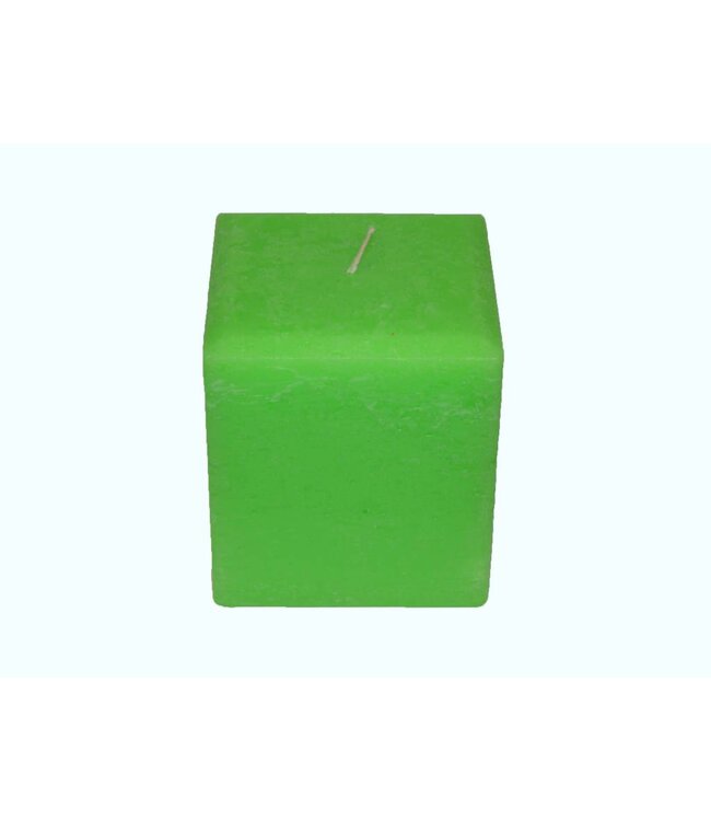 Grote vierkante kaars in de kleur Fluor Groen 10x10