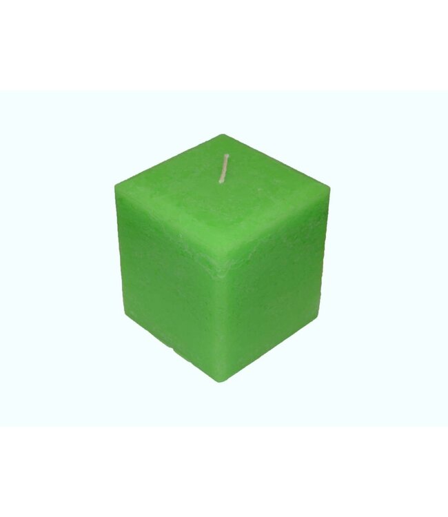 Grote vierkante kaars in de kleur Fluor Groen 10x10