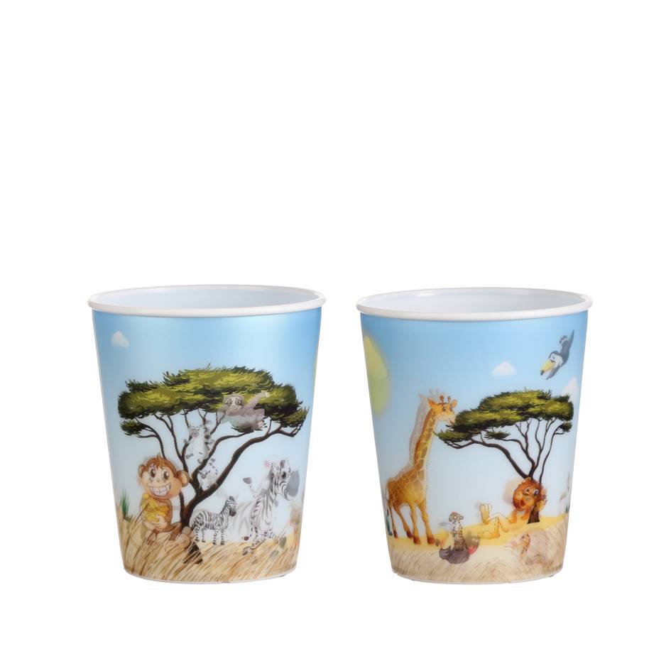 3D beker Jungle Dieren zonder deksel en rietje 100st. á €0,38p.st. / bij afname van 500st. €0,36per set