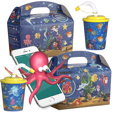 Interactieve Kidsbox met 3D beker thema Oceaan 100st. á €0,76 / bij afname van 300st. €0,68 per set
