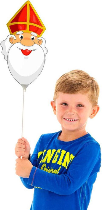 Sinterklaas folieballon op stokje 55cm 100st.