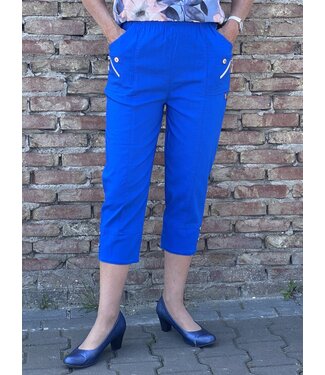 Cherry Berry Dames stretch broek 7/8 met knopen en elastische taille voor senioren - CherryBerry