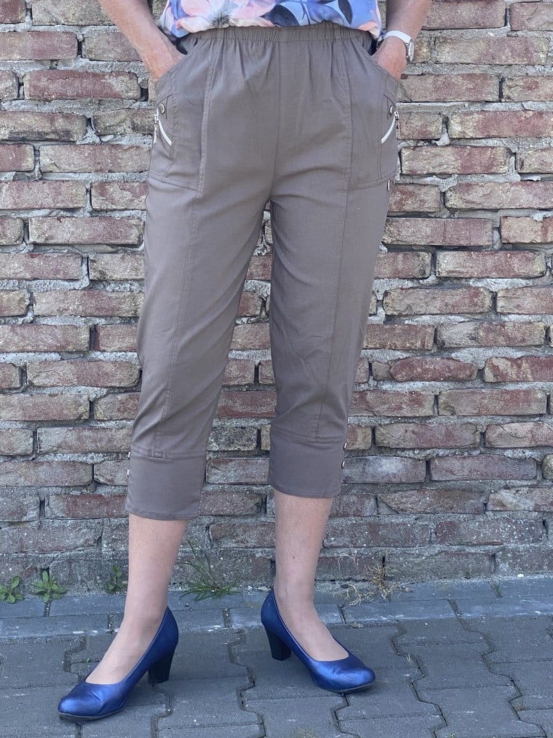 Cherry Berry stretch broek dames knopen 7/8