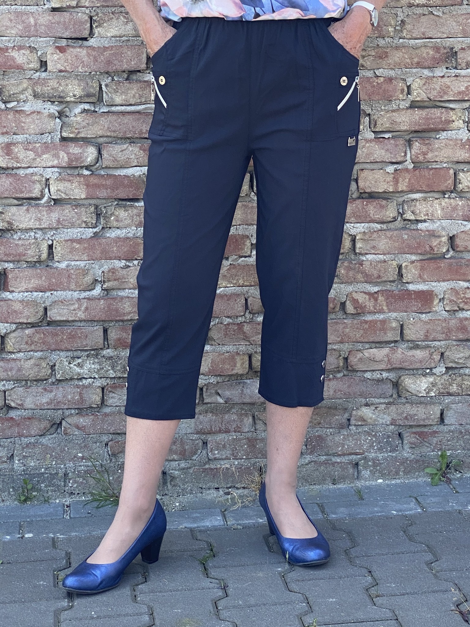 Cherry Berry 7/8 stretch broeken dames T2/T4/T6/T8/T9 Blauw mode