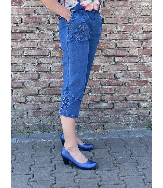 comfort spijkerbroek dames 7/8 met elastische tailleband - NewFashion