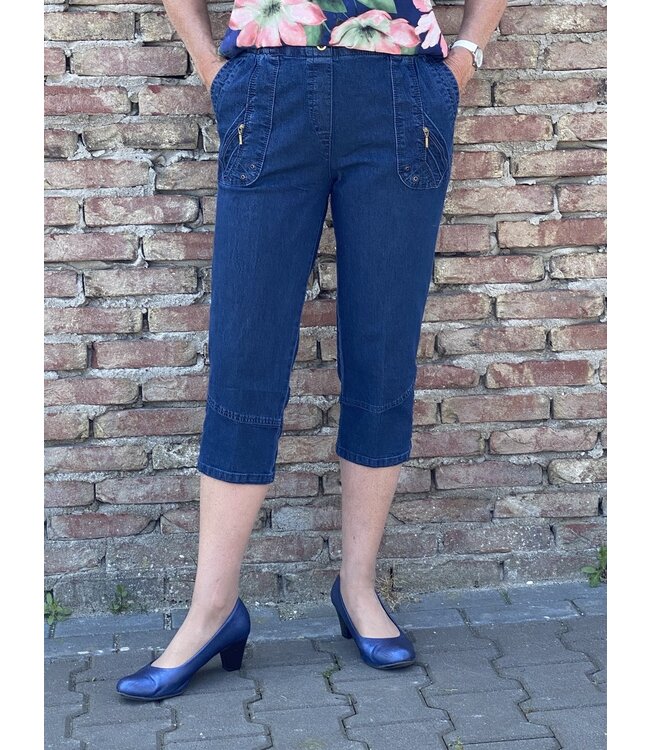 comfort spijkerbroek dames 7/8 met elastische tailleband - NewFashion