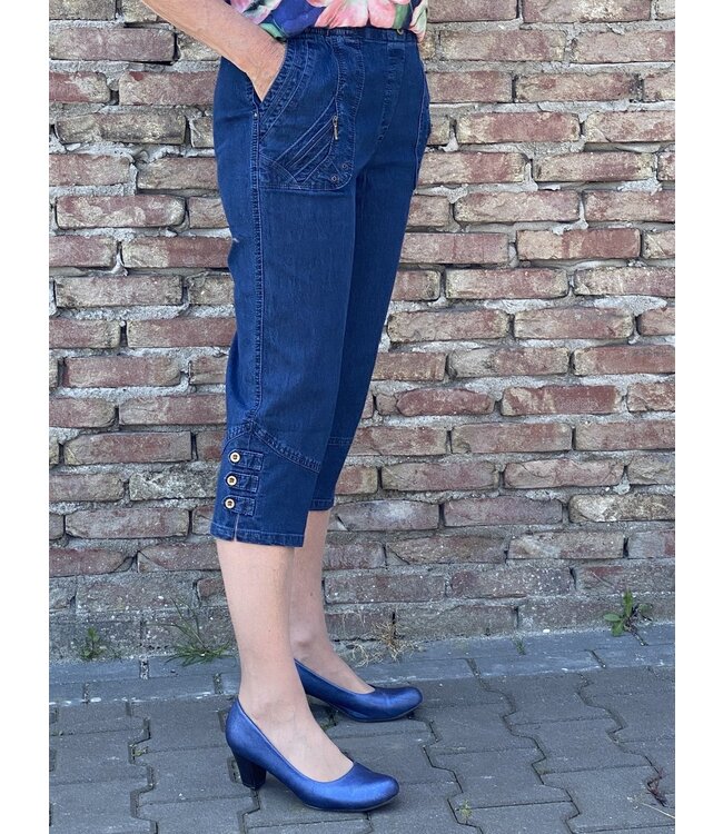 comfort spijkerbroek dames 7/8 met elastische tailleband - NewFashion