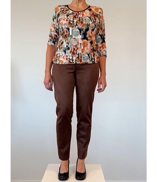 stretch broek suedine (hoge taille)