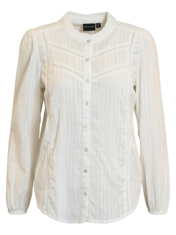 Brandtex. chique katoenen blouse met knopen offwhite