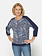 Brandtex. t-shirt met boord en print 3/4 mouw marine