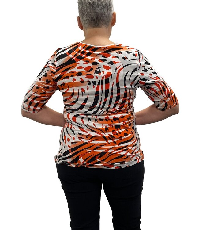 t-shirt flame tiger rood
