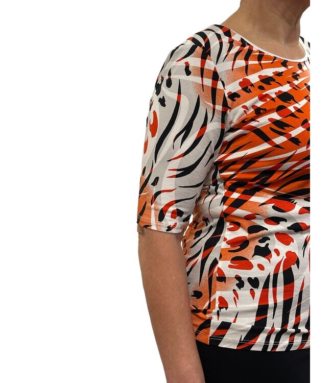t-shirt flame tiger rood