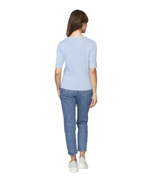 pullover zigzag v-hals k/m blue