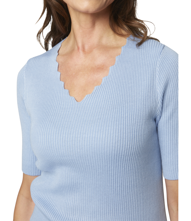 pullover zigzag v-hals k/m blue