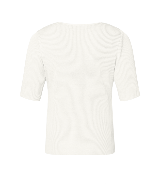 pullover zigzag v-hals k/m offwhite