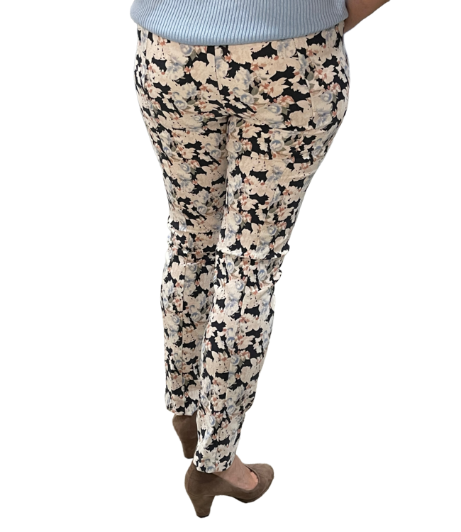 stretch broek bloemen multicolor
