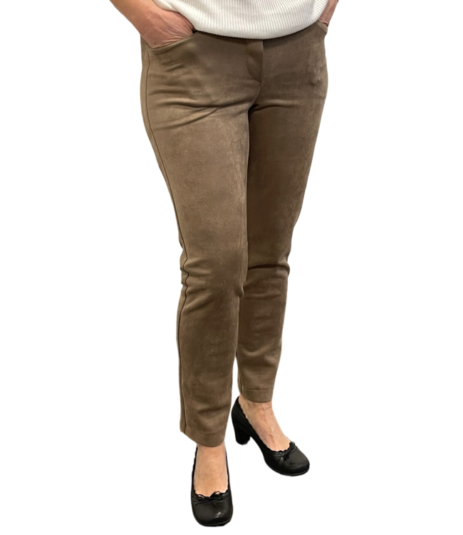 stretch broek suedine (hoge taille)
