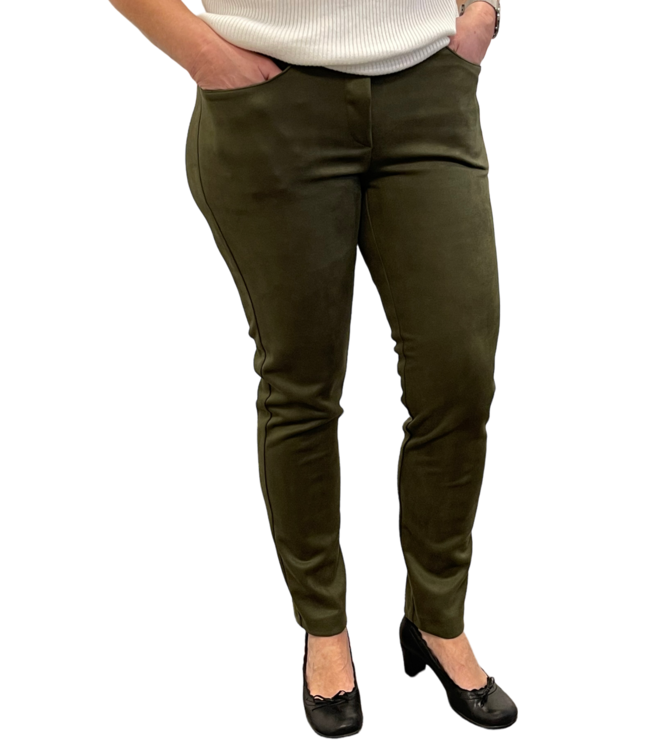 stretch broek suedine (hoge taille)