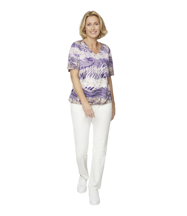 blouson hoge v-hals lila- tinten