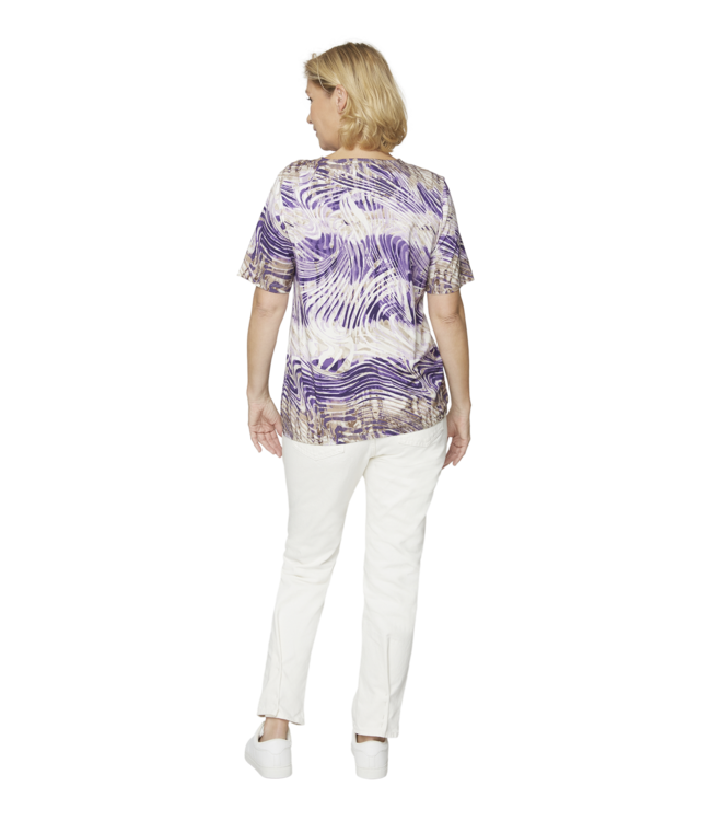 blouson hoge v-hals lila- tinten