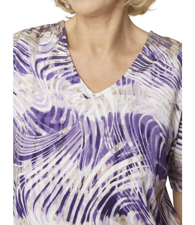 blouson hoge v-hals lila- tinten