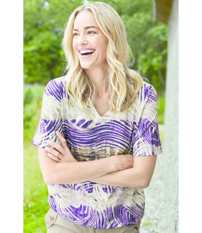 blouson hoge v-hals lila- tinten