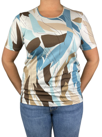 Marinello t-shirt flame blauw- bruin