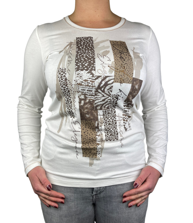 shirt met print L/M bruin