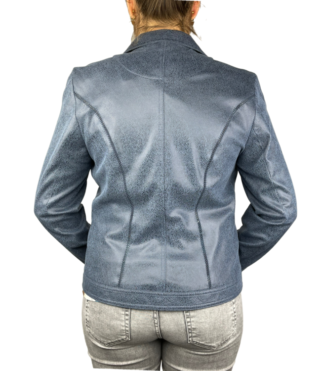 suedine jack met rits jeansblauw