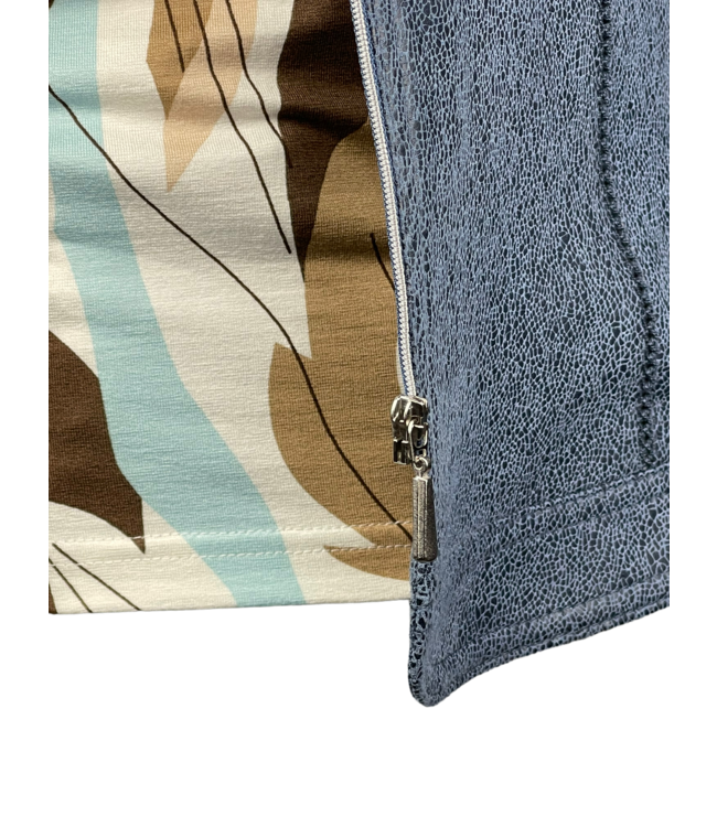 suedine jack met rits jeansblauw