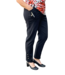 Dames lange stretch broek met knopen en elastische taille voor senioren - CherryBerry