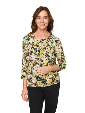 Signature blouson flowers pale- lime