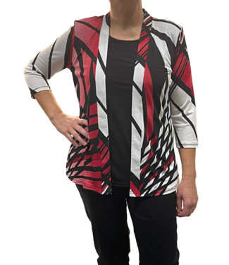 BLAUW 2in1 (twinset) stripe rood