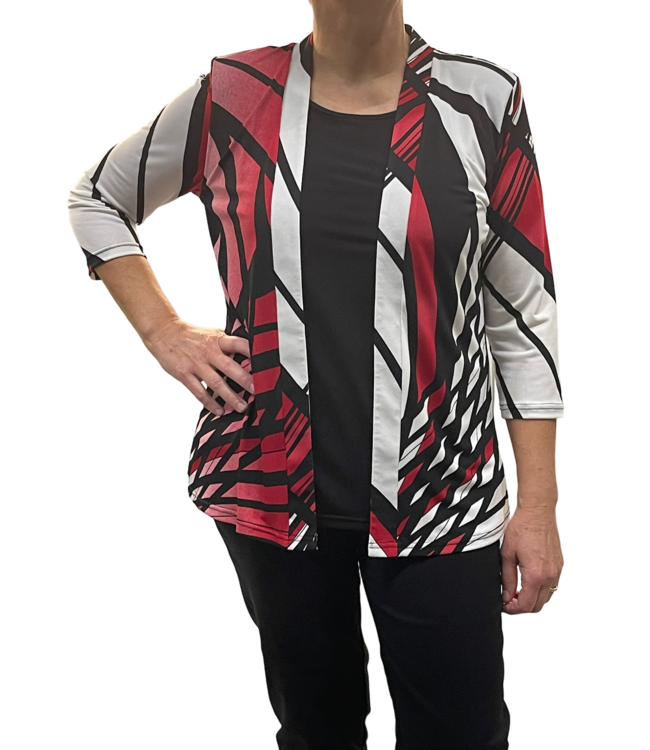 2in1 (twinset) stripe rood