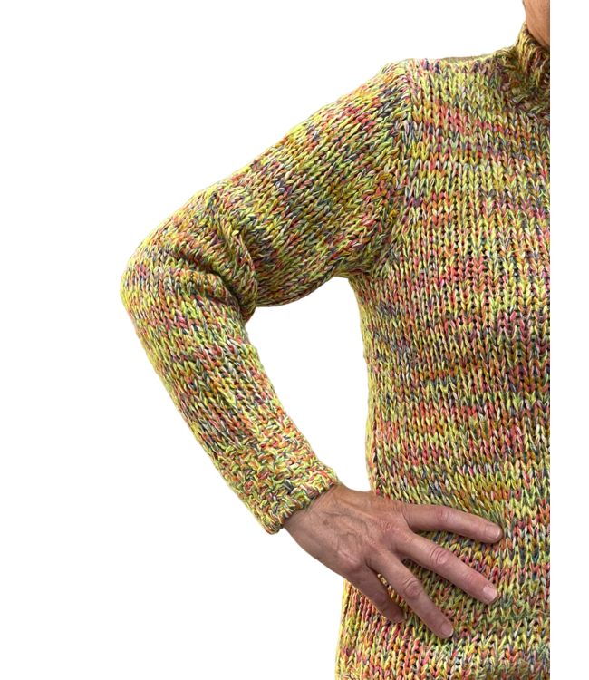 gebreide trui met boord neon