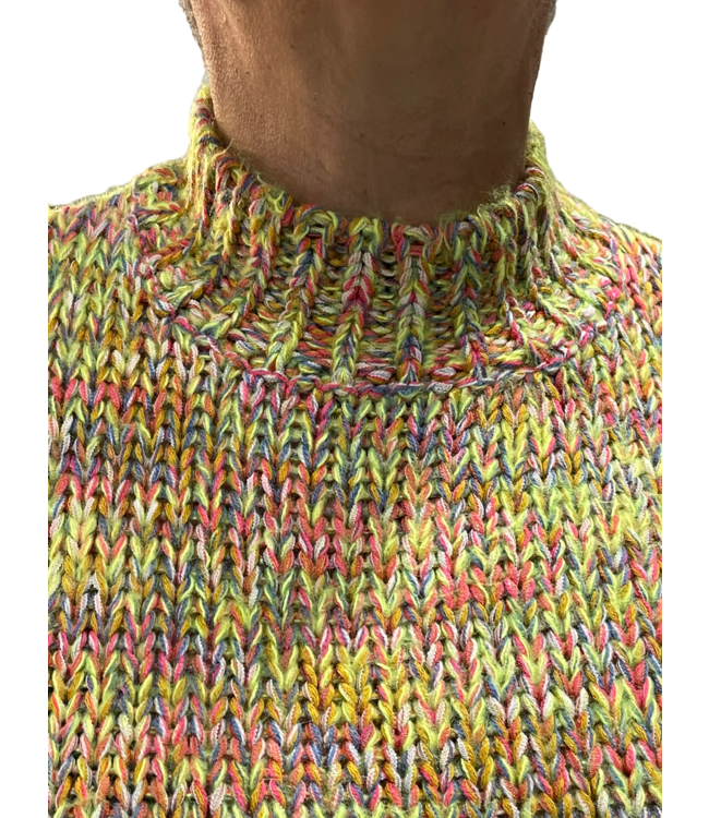 gebreide trui met boord neon