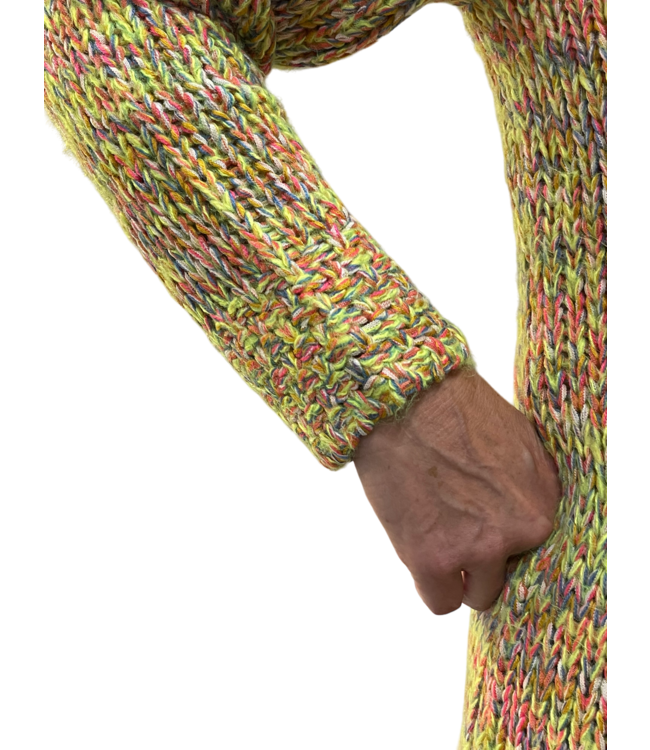 gebreide trui met boord neon