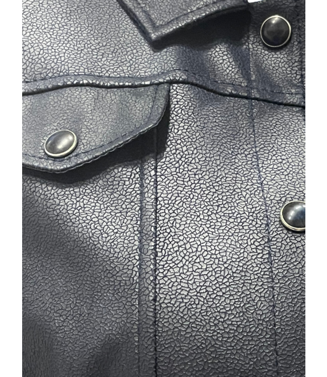 vest- jasje met knopen marine  (suedine- look)