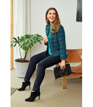 Signature jacket melé aqua- blue