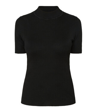 Signature rib truitje turtleneck zwart