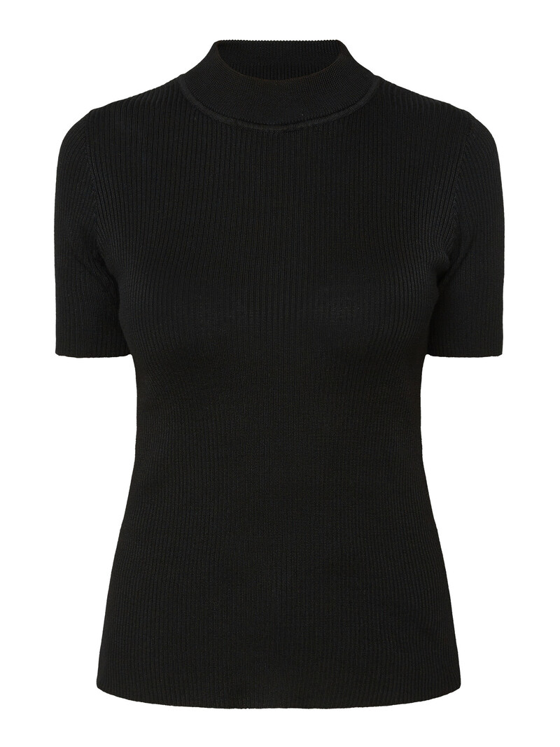 Signature rib truitje turtleneck zwart