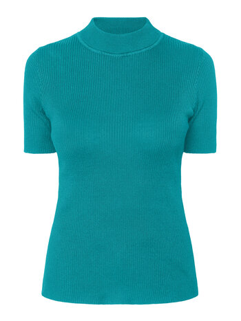 Signature rib truitje turtleneck aqua