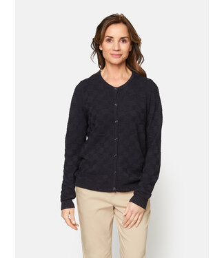 Signature vest met knopen blokjes marine