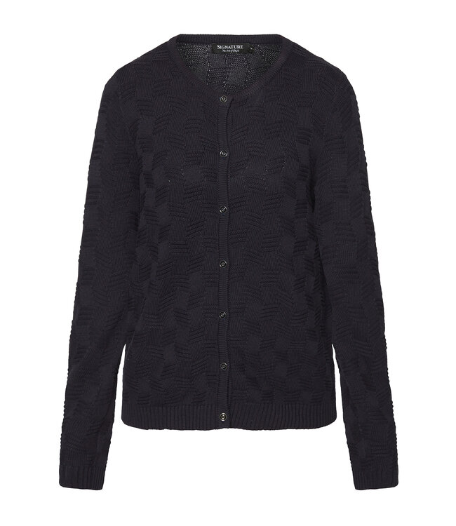 vest met knopen blokjes marine