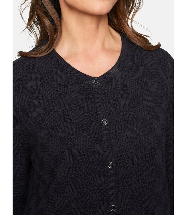 vest met knopen blokjes marine