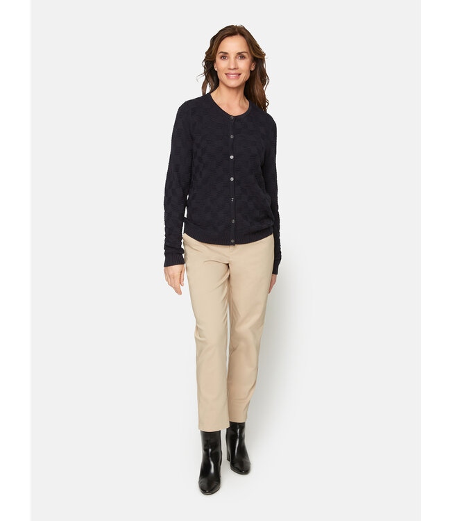 vest met knopen blokjes marine