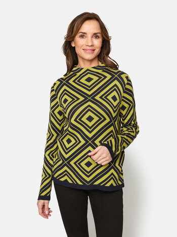 Signature pullover turtleneck diamond lime