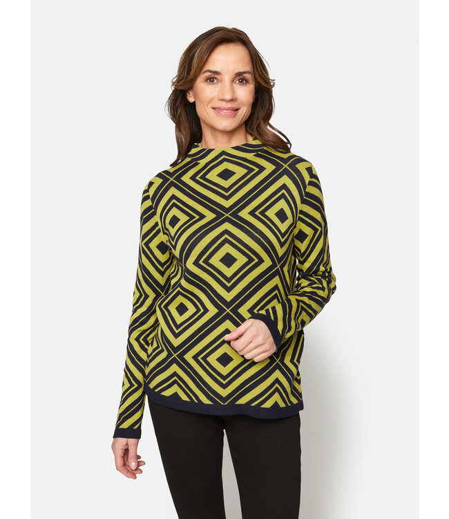 pullover turtleneck diamond lime